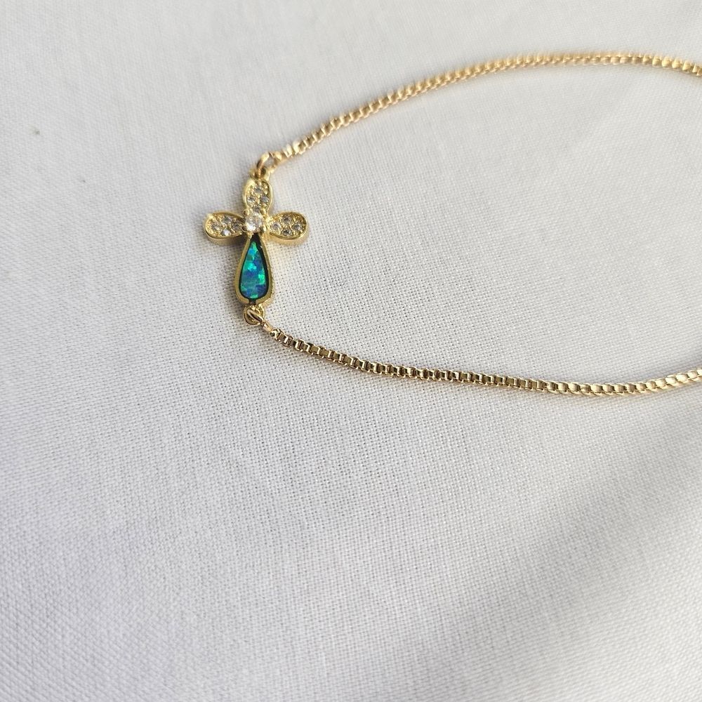 Adjustable Cross Bracelet - Bolo Slider Style